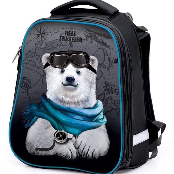 Рюкзак Hatber ERGONOMIC -Bear trevel- 37X29X17 СМ EVA материал светоотраж. 2 отделения 2 кармана , 